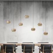 PURE LED-hængelampe Falling Rings, bronze Længde 132 cm 7 lyskilder