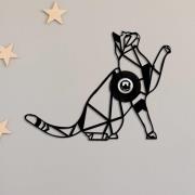 Væglampe W-037, sort, katte-design, MDF-træ, laserskåret