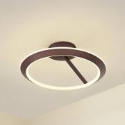 Lucande LED-loftlampe Eldra, kaffebrun, Ø 55 cm, CCT