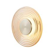 LED-væglampe Cleo, rav-/messingfarvet, Ø 30 cm, glas
