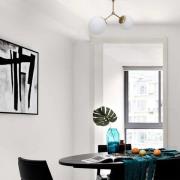 Loftlampe Damar, guld, glas, 2 lyskilder, længde 44 cm, E27