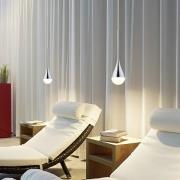 Helestra LED-pendellampe DUC, krom, IP44, Ø 7 cm