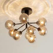 Nuura loftlampe Apiales 9, Ø 60 cm, sort/røggrå