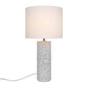 Bordlampe Antiga, hvid, højde 50 cm, stof/sten