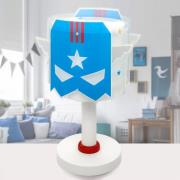 Børnens bordlampe Blue Hero, G4, Ø 15 cm
