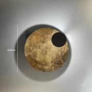 Knikerboker LED-væglampe Pois, guld, Ø 25 cm, dæmpbar