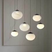 Lucande LED-hængelampe Tivar, 6 lyskilder, sort/hvid, glas