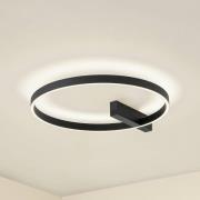 Lucande LED-loftlampe Isalin, 60 cm, sort, CCT, dæmpbar