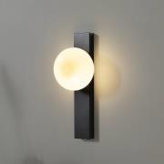 Lindby væglampe Tavrik, sort/hvid, højde 30 cm, glas