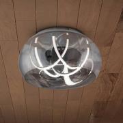 LED-loftlampe Malou, glas, CCT, fjernbetjening