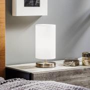 Hvid tekstil bordlampe Clarie