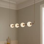 UMAGE LED-hængelampe Audrey LINEAR, messing, 118 cm 4 lyskilder