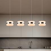 LED-pendellampe Dios, nikkelfarvet, længde 85 cm, CCT, 4 lyskilder