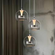 LED-hængelampe Flynt, Ø 42 cm kromfarvet, metal CCT 3 lyskilder