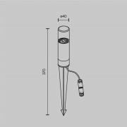 Lampe med jordspyd GLIDE, grafit, højde 37 cm, IP54, G9