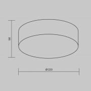 LED udendørs loftlampe Zon, sort, Ø 22 cm, 3.000 K metal