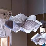 LZF hængelampe Swirl, grå/nikkelfarvet, Ø 75 cm, træ