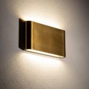LED-væglampe Semi M, aluminium, guld, længde 17,5 cm