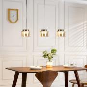 Lucande Diano hængelampe, rav, 3 lyskilder