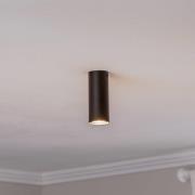 Loftspot Tecno 1S, stål, GU10, højde 15 cm, sort