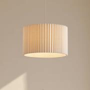 Lindby Libbie hængelampe, Ø 45 cm, hør, cremefarvet