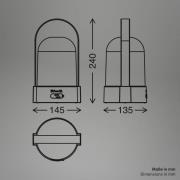 LED-batteridrevet bordlampe ASA BIG, antracit/brun Højde 24 cm IP44
