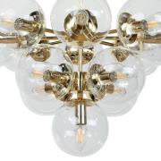 Loftslampe Zumba, glas/metal, guld/klar, 13-flammet