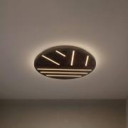 Lucande LED-loftlampe Orven, træ, Ø 50 cm, dæmpbar