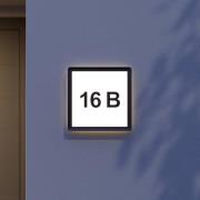 Prios Darui udendørs LED-væglampe med husnummersæt