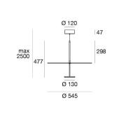 LED-hængelampe Stilo_P, hvid, Ø 55 cm, IP40