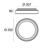 LED-væglampe Iside, sort, metal, Ø 35 cm, IP40