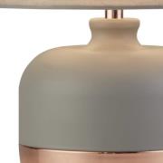 Bordlampe Tamsin, grå, metal/tekstil, højde 27 cm, E14