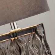 Bordlampe Nyssa, grå, tekstil/metal, 28 cm, E27