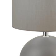 Bordlampe Quorin, grå, tekstil/stål, 25 cm, E14