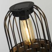 Solar-LED-terrasselampe Tahoa, 26 cm, grå, rattan, IP44