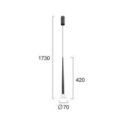 LED-hængelampe Rina, sort/klar, Ø 7 cm, metal/akryl