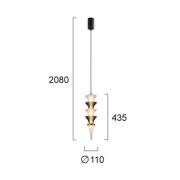 LED-pendellampe Venera, højde 43 cm, hvid/brun, glas