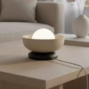 Bordlampe Ozzy LN1, beige, stål/glas, højde 13 cm, G9