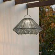 Lindby LED-solcellelampe til ophæng, Austas, grå, Ø 50 cm, USB, IP54