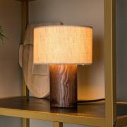 Bordlampe Tachina, højde 20 cm, brun/natur, træ/stof