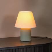 Bordlampe Macia, grøn/beige, højde 27 cm, keramik/stof