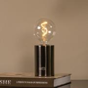 Akku-bordlampe Vivo, sort-krom, højde 22 cm, metal