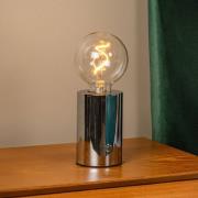 Akku-bordlampe Vivo, kromfarvet, højde 22 cm, metal