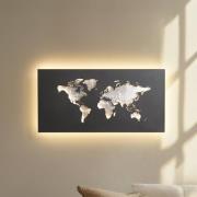 Lucande LED-væglampe World, antracit/sølv, 60 cm x 30 cm