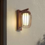 Lucande udendørs væglampe Chandan, rust, sensor, IP44, E27