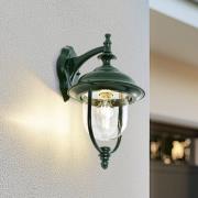 Lindby udendørs væglampe Clint, grøn, down, IP44