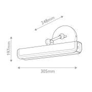 LED-væglampe VALISE, sort/gammel messing, 31 cm kunstlæder