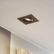 PRIOS indbygningslampe Fibur, bronze mat, 9 cm, GU10, 10 stk.