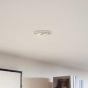 PRIOS forsænket loftlampe Fibur, hvid, zink, Ø 8,2 cm, 3 stk.