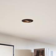 PRIOS forsænket loftlampe Fibur, bronze, zink, Ø 8,2 cm, 3 stk.